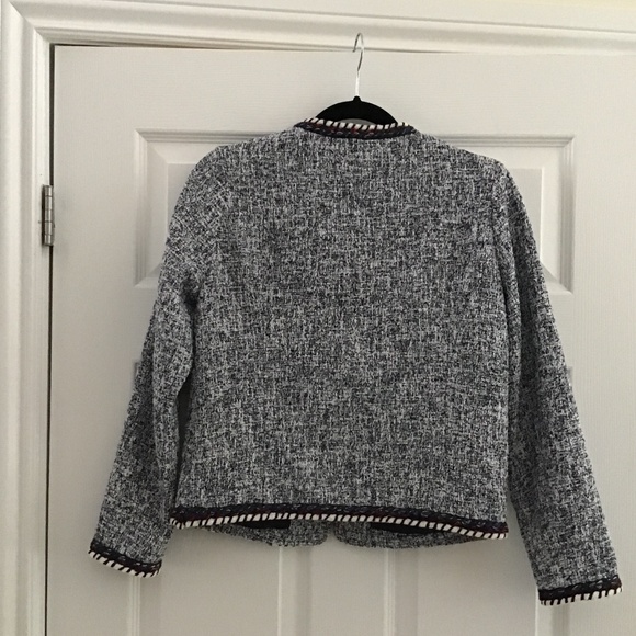 ZARA Tweed textured blue/white blazer size S - Picture 5 of 6